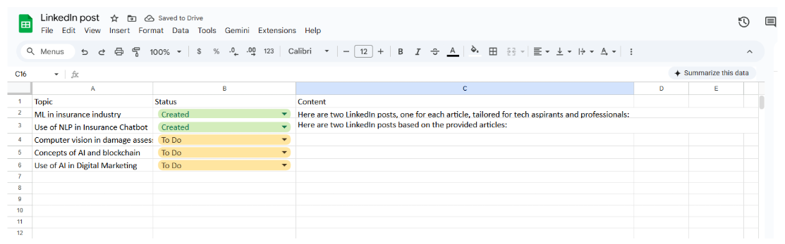 Google Sheet Result